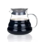 Heat Resistant Glass Coffee Server with Rubber Lid - 600 ML - (Size 02)- at coffee pib--0